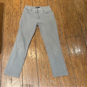 Lafayette 148 New York Straight Gray Petite Denim Pants Sz 2